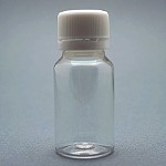 PET  Flasche 10 ml klar, mit Deckel weiss